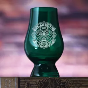 Custom Logo Engraved Green Glencairn Glass