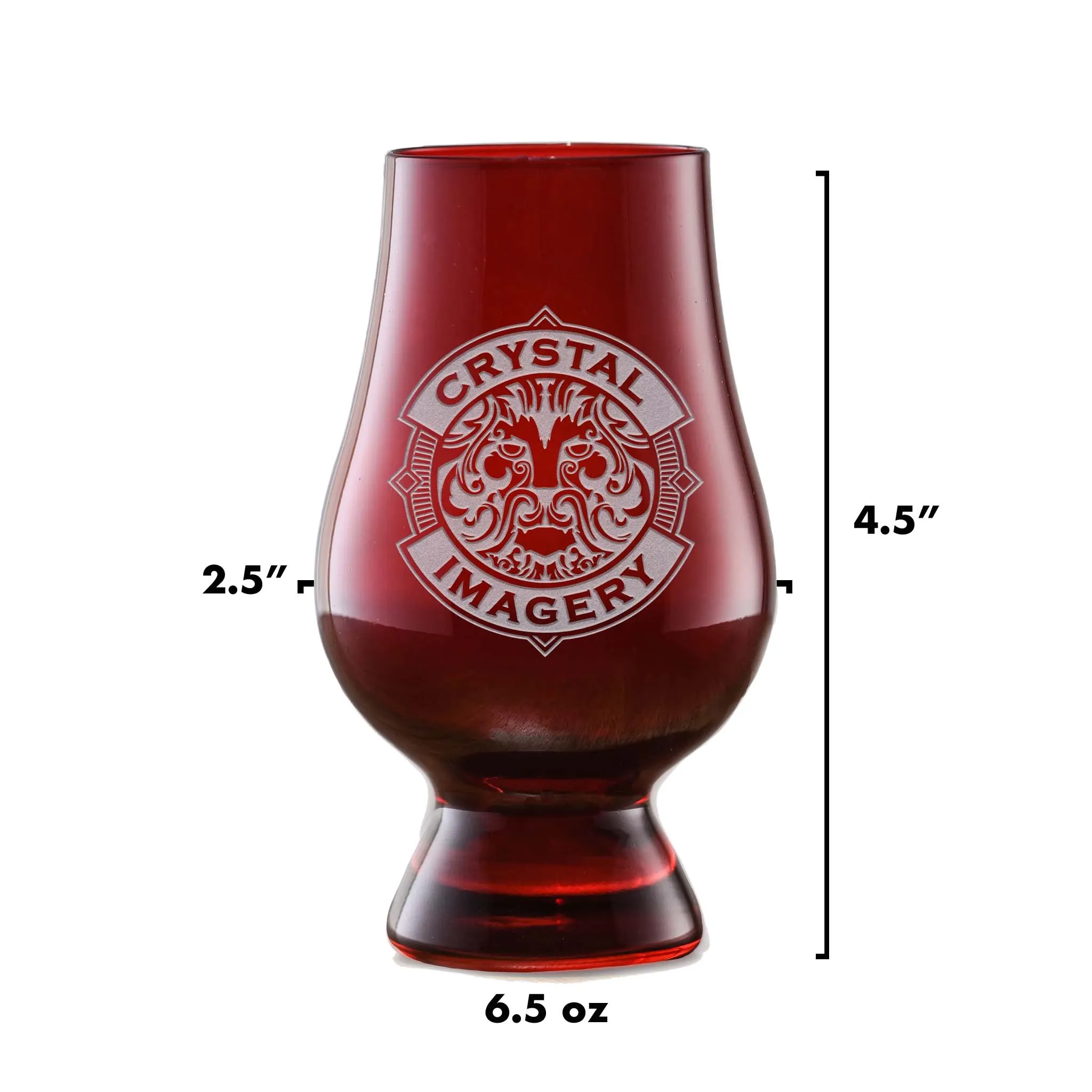 Custom Logo Engraved Red Glencairn Glass