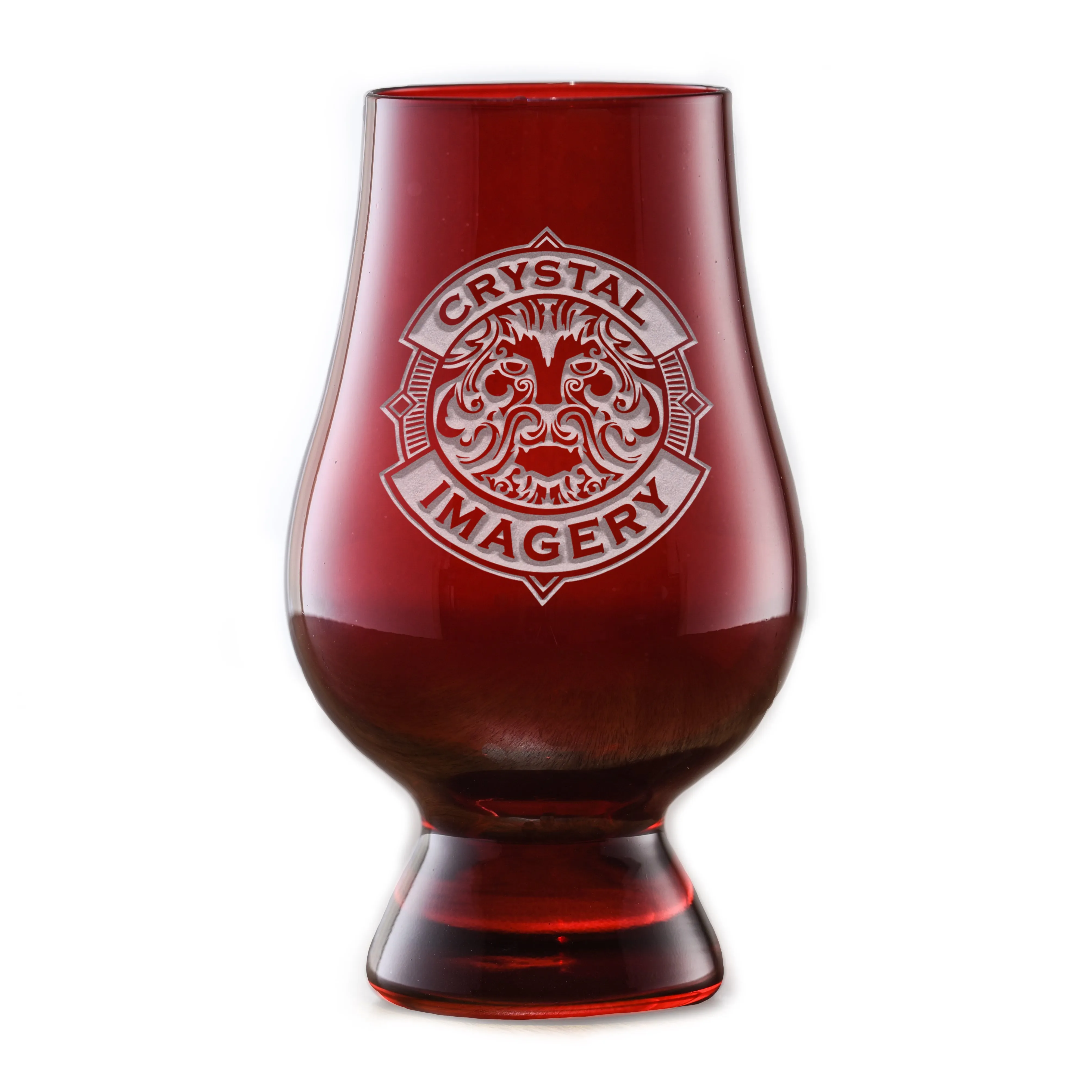 Custom Logo Engraved Red Glencairn Glass