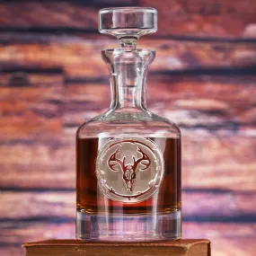 Deer Skull Antlers Whiskey Decanter