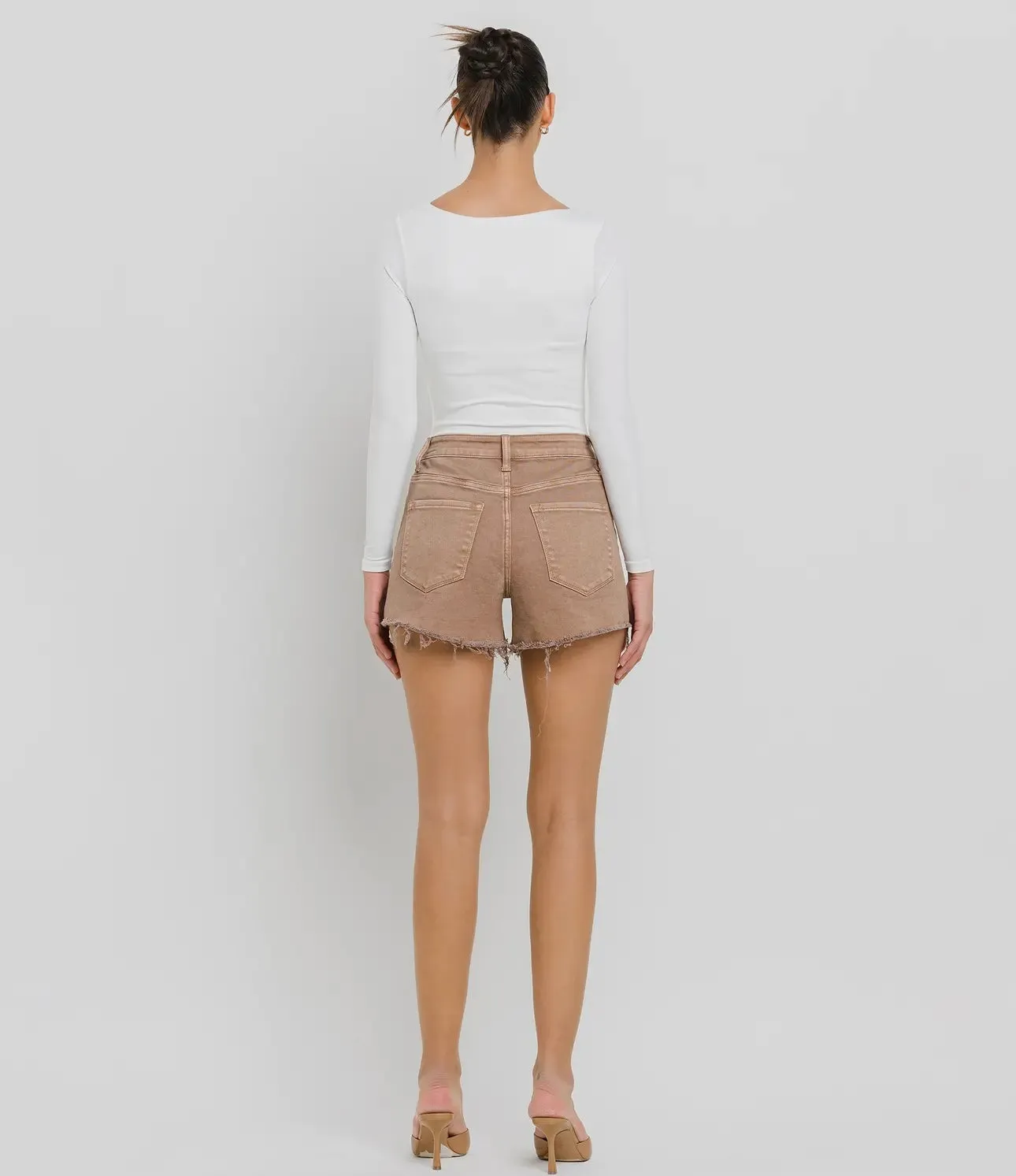 Dillon Super High Rise Raw Hem Short
