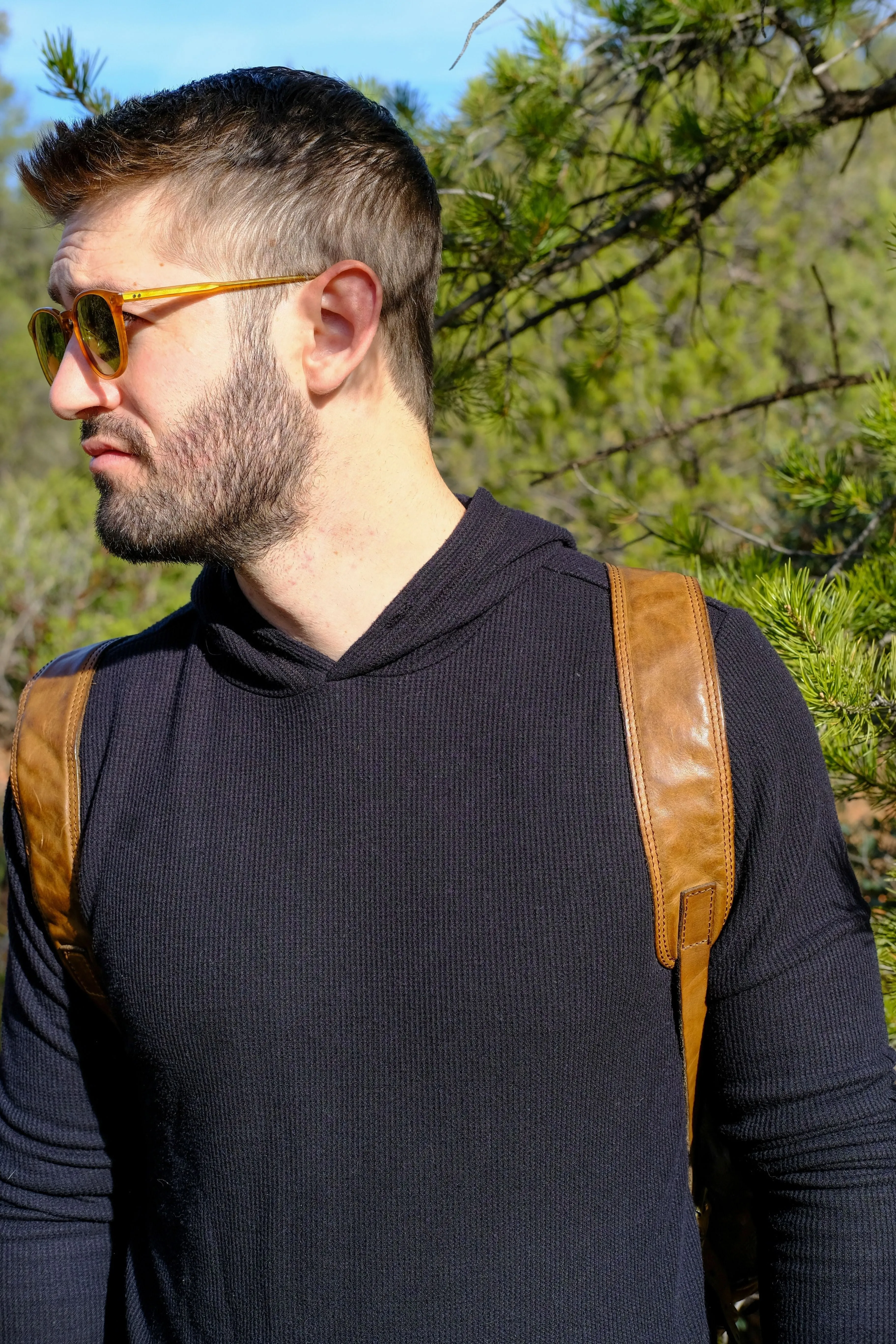 DOUBLE LAYER THERMAL HOODIE - BLACK