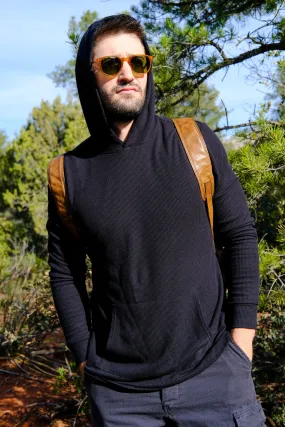 DOUBLE LAYER THERMAL HOODIE - BLACK