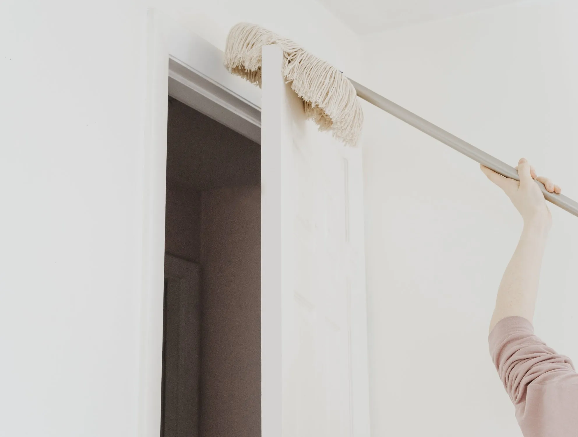 Dry Dust Mop Head With Frame & Adjustable Handle