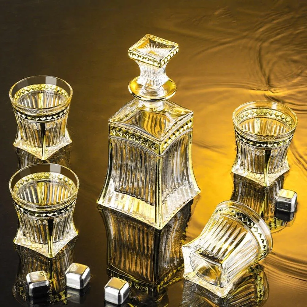 Durable High-Quality Whiskey Decanter and Glasses Set Gift Box