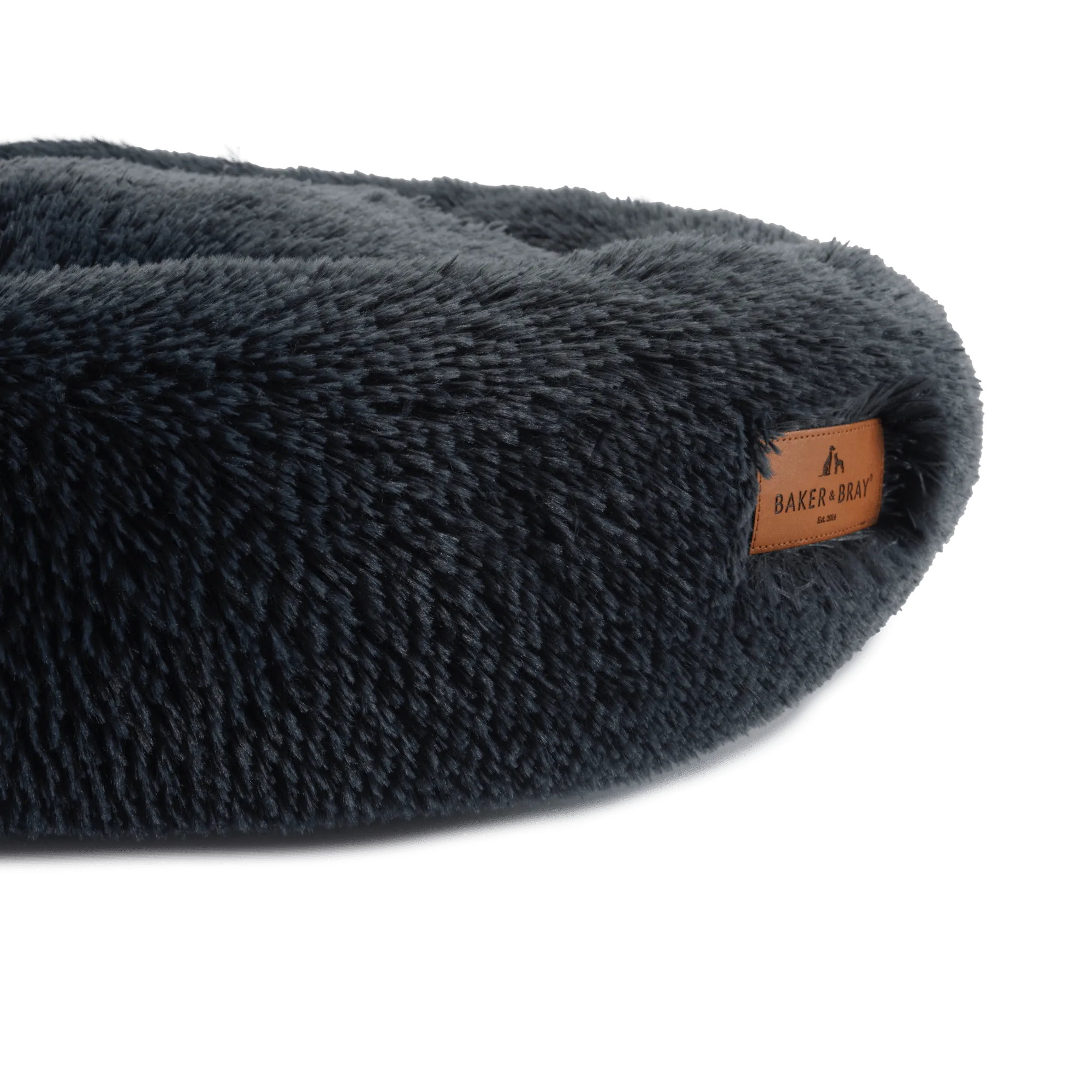 Eco Friendly Luxury Calming Donut Dog Bed, Dark Grey