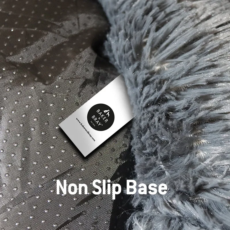 Eco Friendly Luxury Calming Donut Dog Bed, Dark Grey