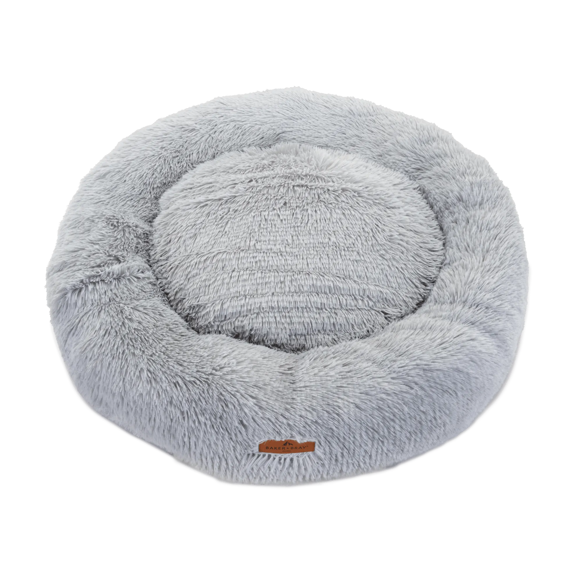 Eco Friendly Luxury Calming Donut Dog Bed, Light Grey