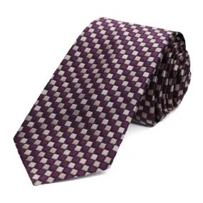 Eggplant Edmund Geometric Slim Necktie