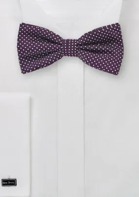 Eggplant Pin Dot Bowtie