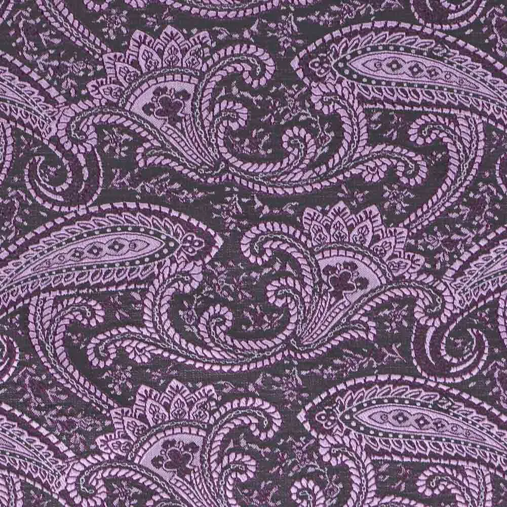 Eggplant Purple Clara Paisley Slim Necktie, 2.5" Width