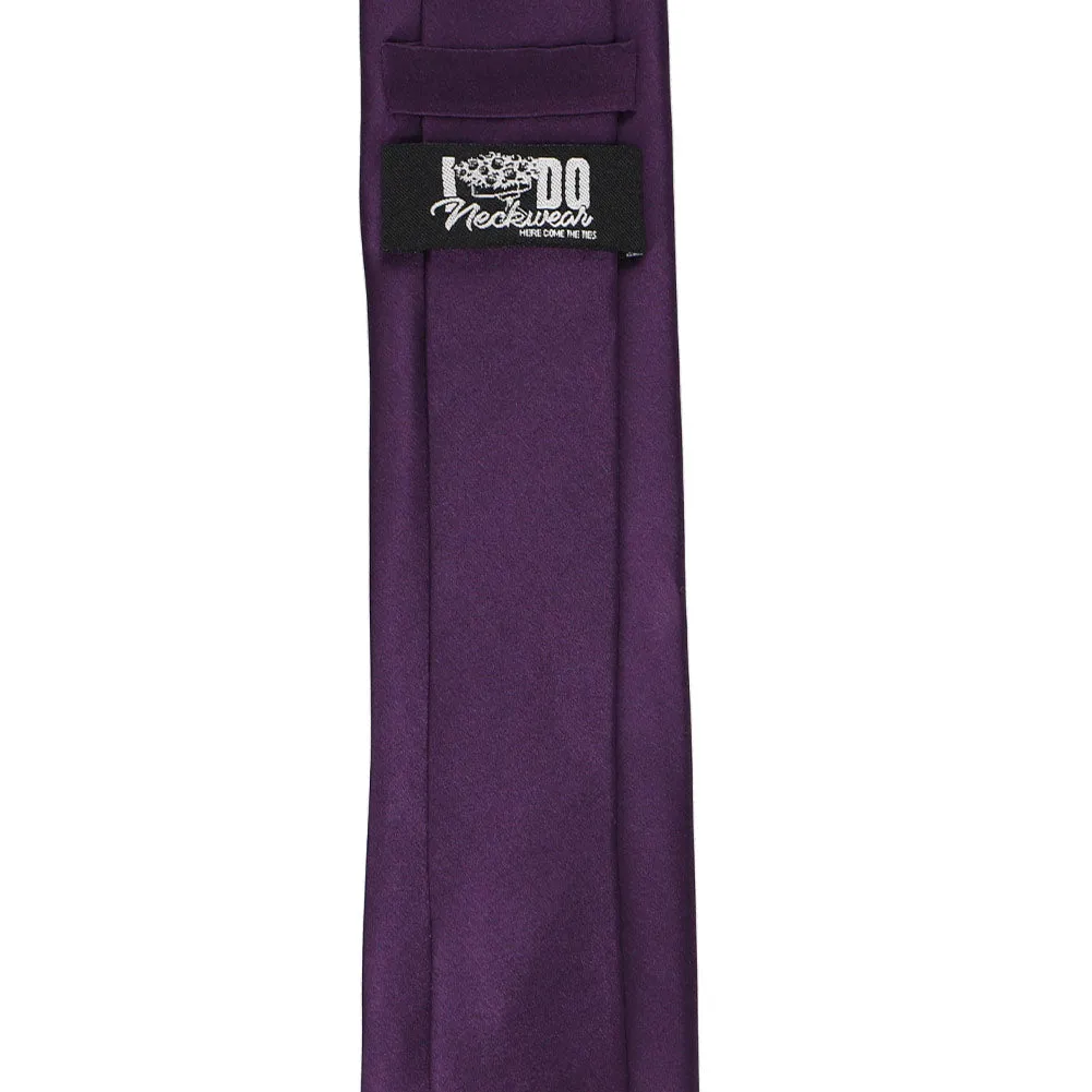 Eggplant Purple Silk Slim Necktie, 2.5" Width