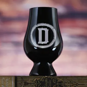 Engraved Black Glencairn Whisky Glass With Monogram