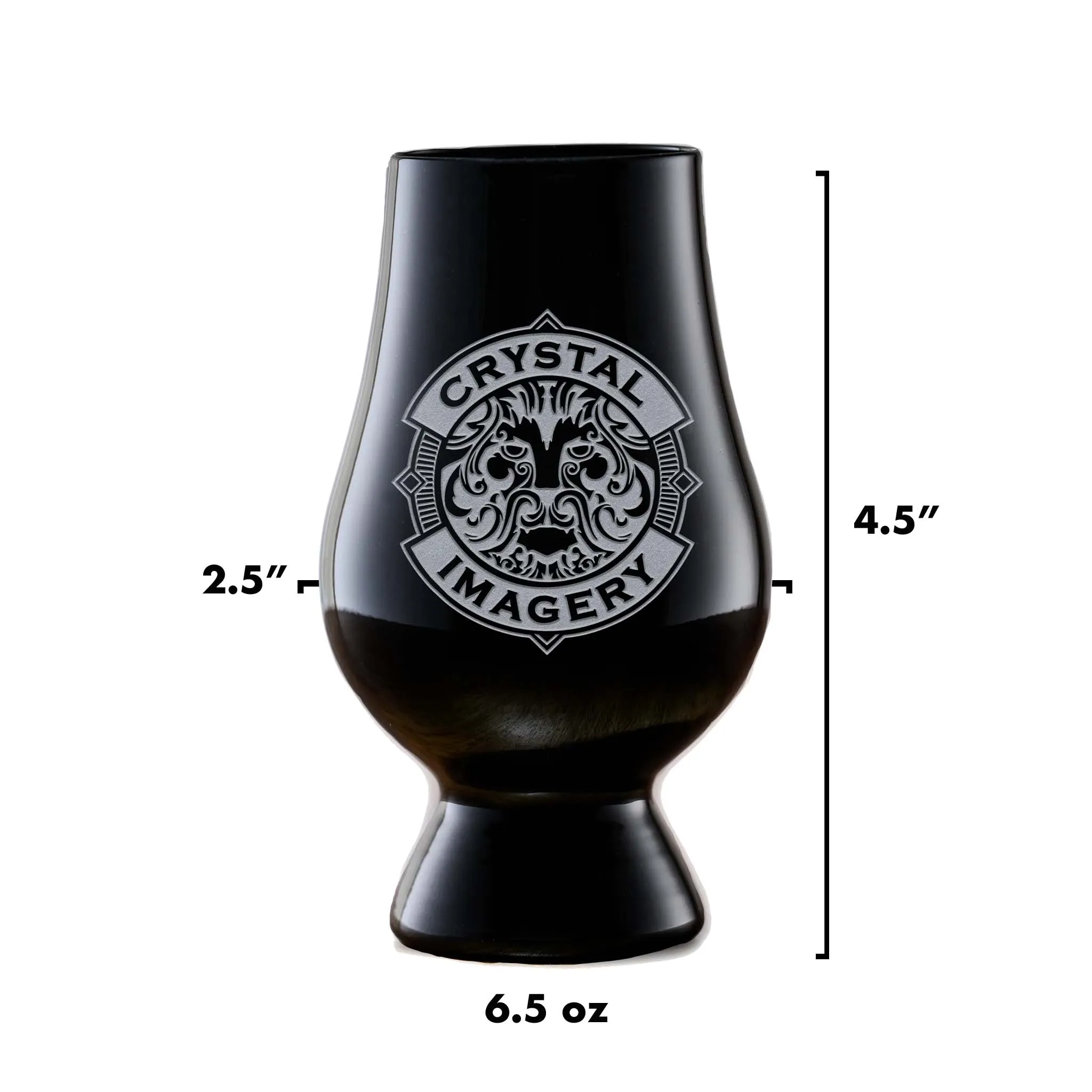 Engraved Black Glencairn Whisky Glass With Monogram