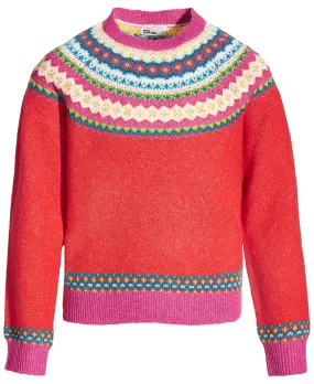 Epic Threads Girls Fairisle Pullover Sweater - Fiesta Red