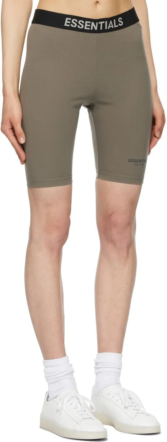 Essentials Taupe Athletic Bike Shorts