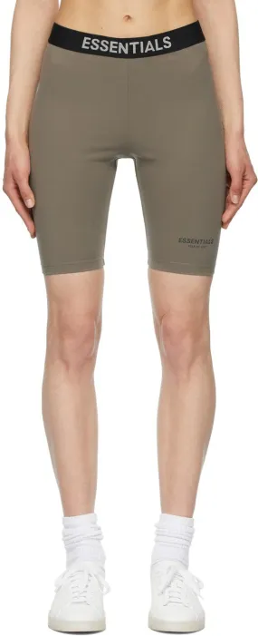 Essentials Taupe Athletic Bike Shorts