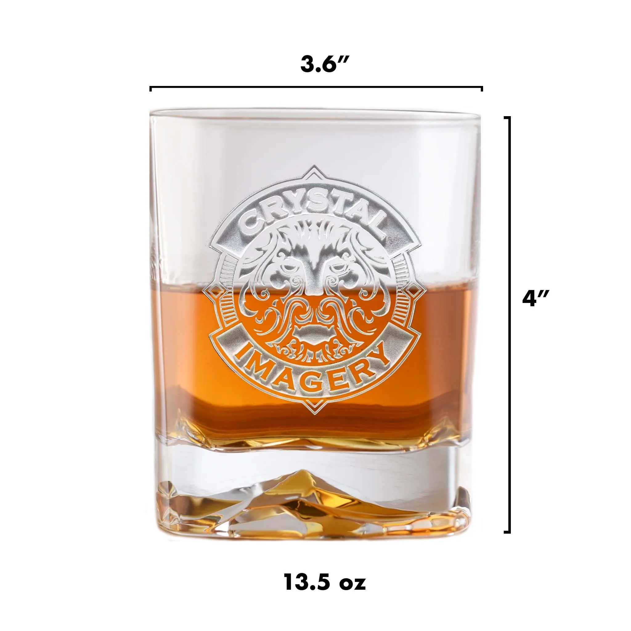 Etched Monogram Whiskey Glass - Luigi Bormioli On The Rocks