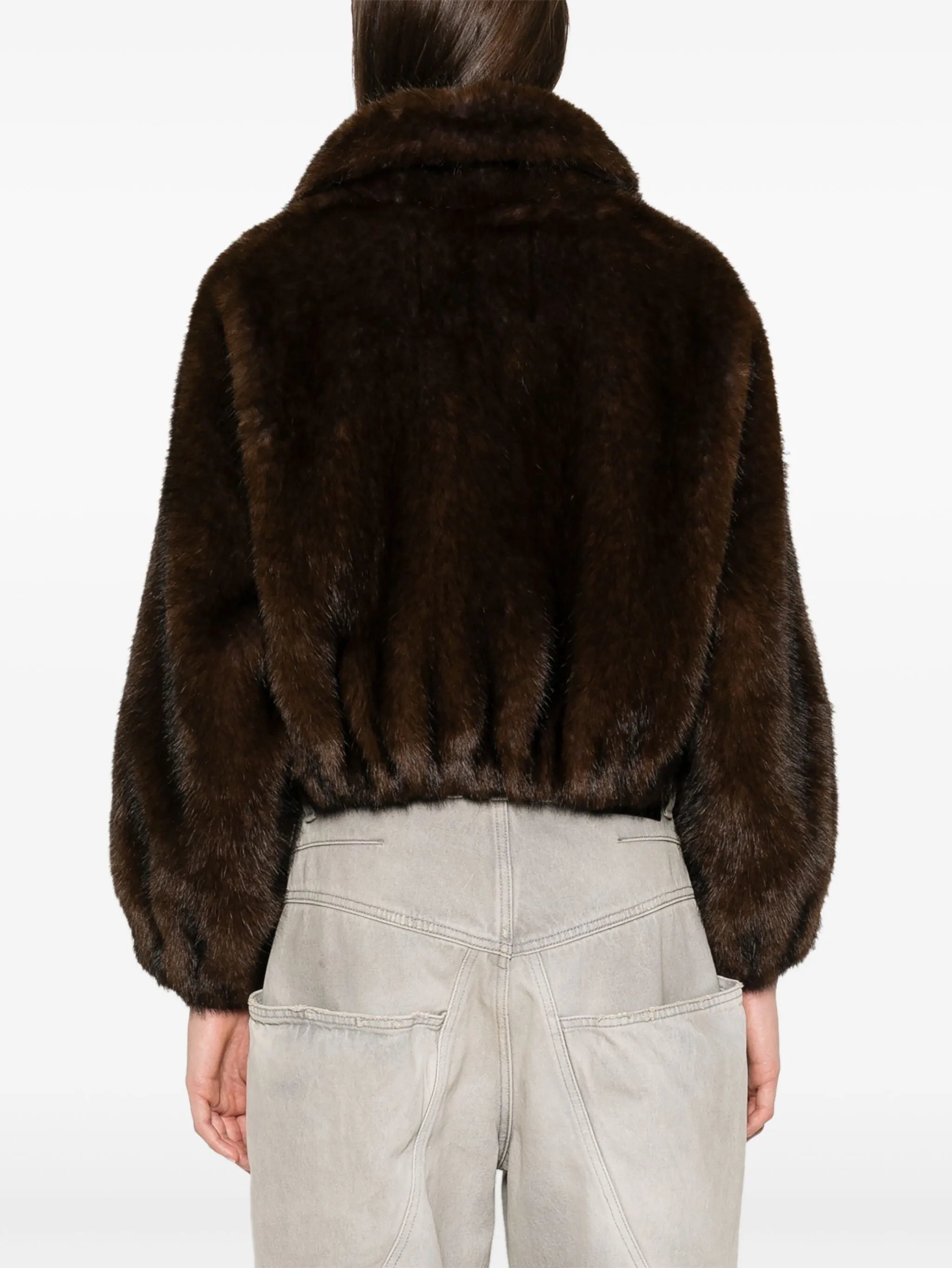 Faux Fur Bomber Jacket - Frost