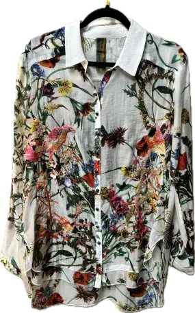 Floral Print Blouse Women's Embroidery Embellished Aratta Brand Lilia