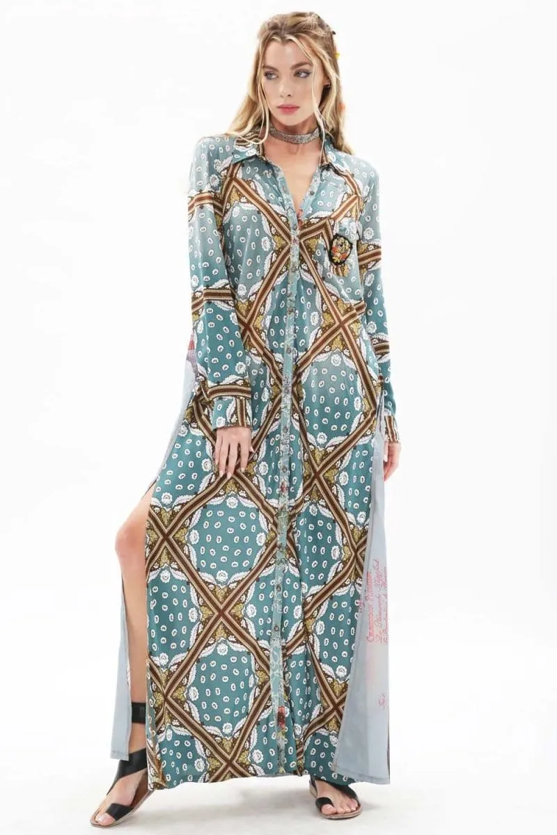 Flying Fish Maxi Duster Shirt