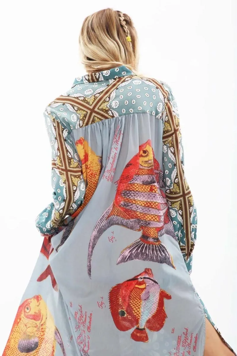 Flying Fish Maxi Duster Shirt