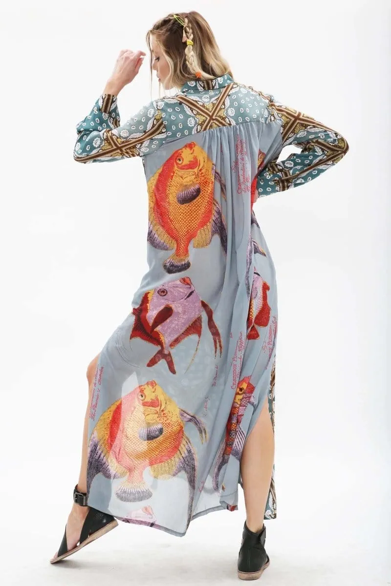 Flying Fish Maxi Duster Shirt