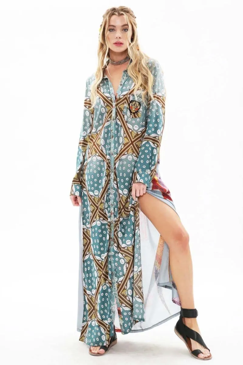 Flying Fish Maxi Duster Shirt