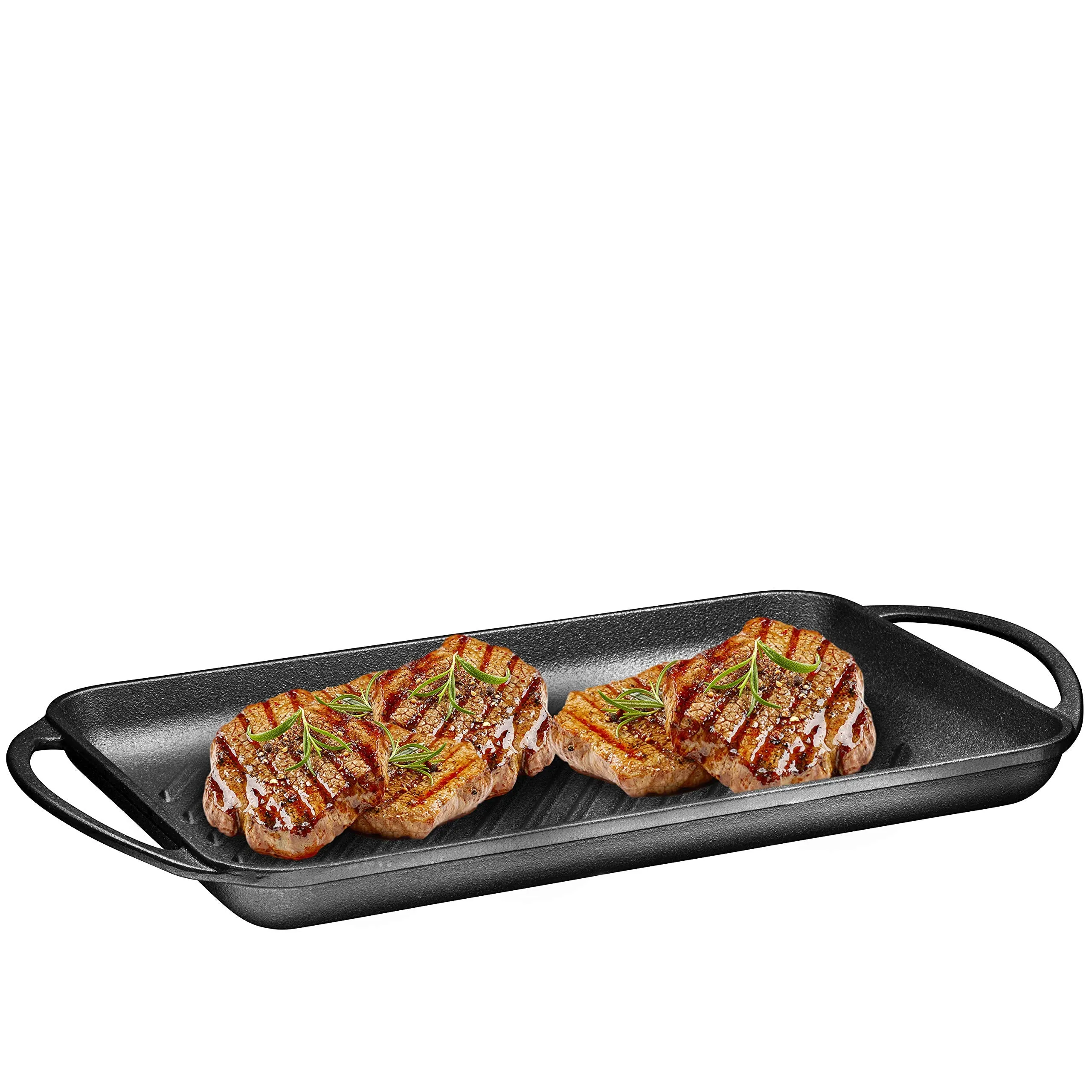 Gas Stovetop, Pre-Seasoned Square Cast Iron Reversible Grill/Griddle Pan, 10 X 10"