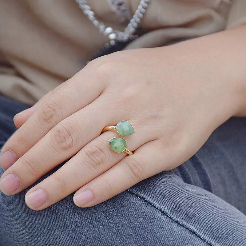 Green Jade Adjustable Ring