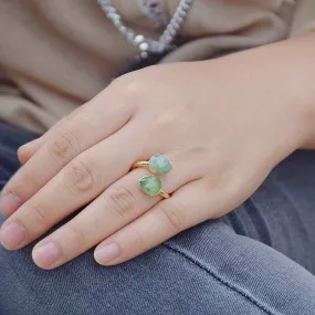Green Jade Adjustable Ring