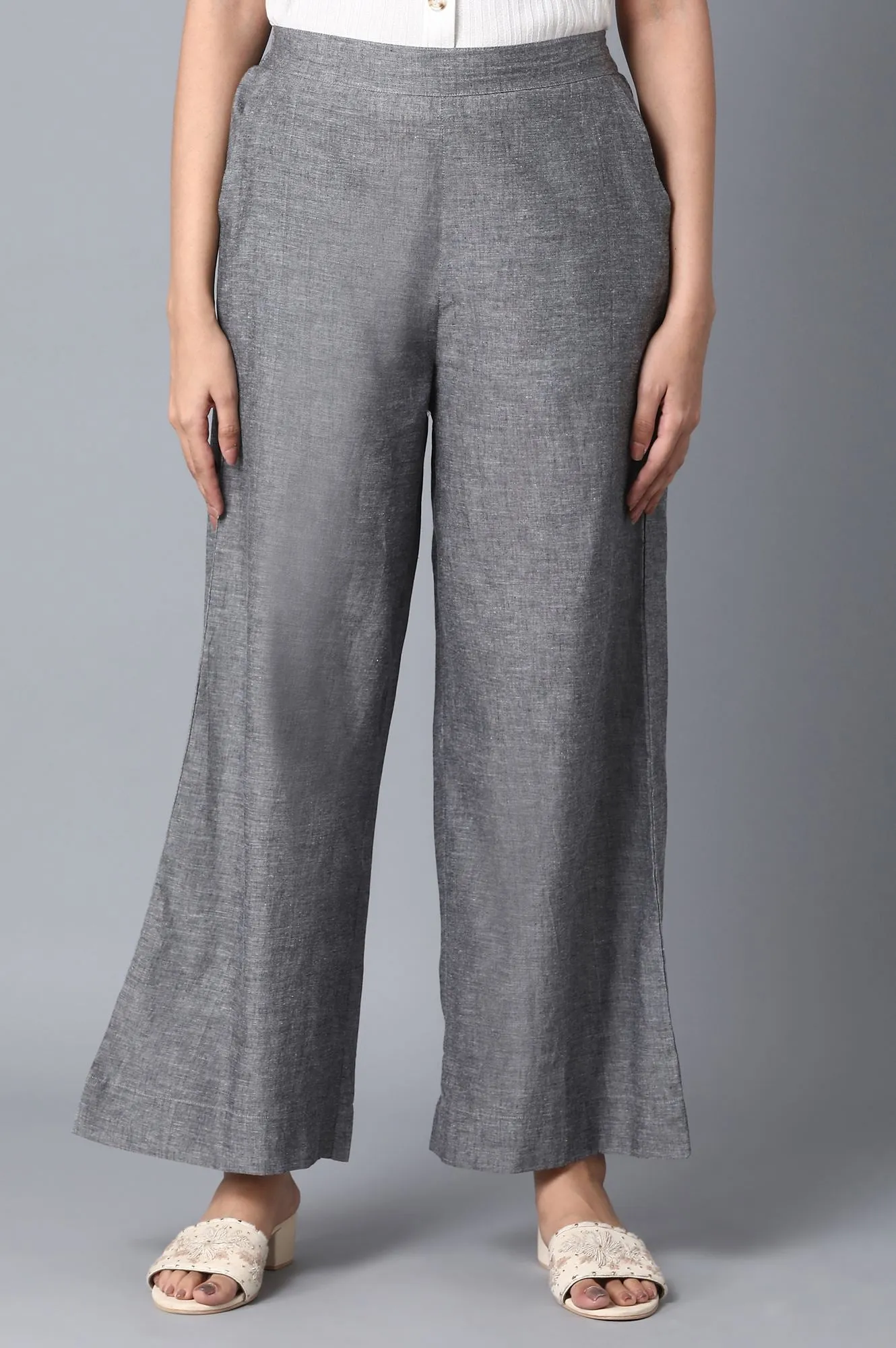 Grey Loose Fit Palazzo
