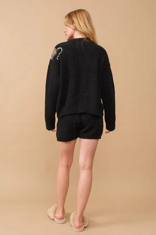 Hear Me Roar Sequin Tiger Fuzzy Sweater Set