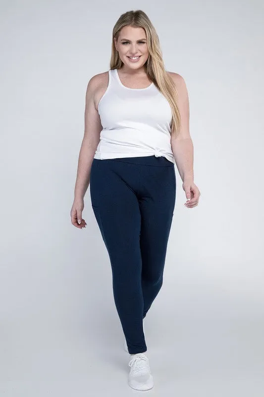 Hi Curvy Plus Size Women Everyday Leggings with Pockets