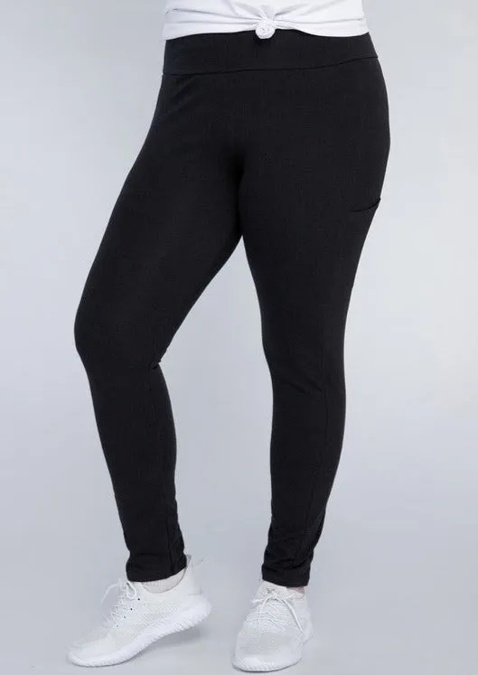 Hi Curvy Plus Size Women Everyday Leggings with Pockets
