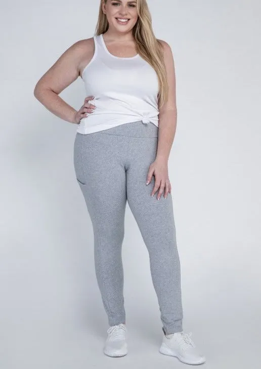 Hi Curvy Plus Size Women Everyday Leggings with Pockets
