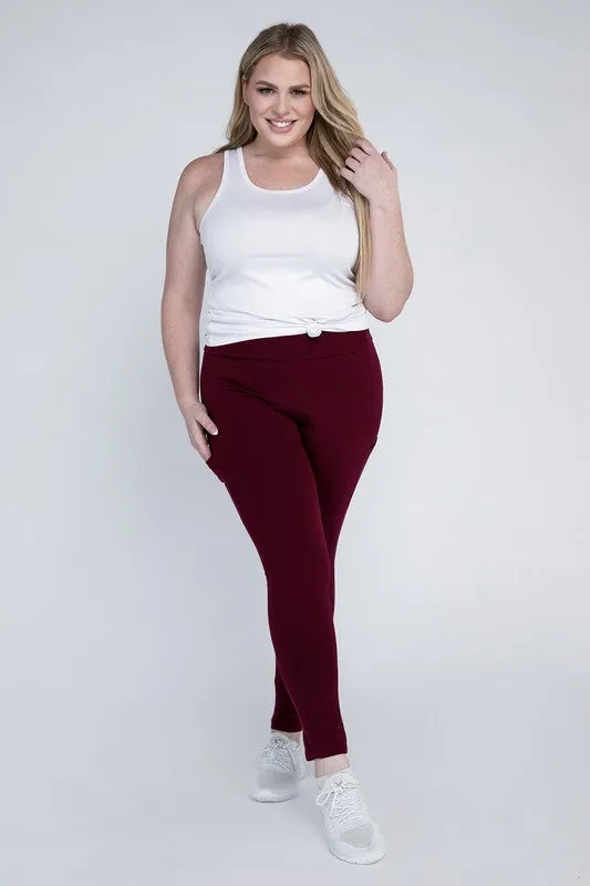 Hi Curvy Plus Size Women Everyday Leggings with Pockets