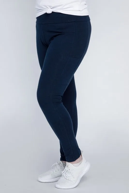 Hi Curvy Plus Size Women Everyday Leggings with Pockets