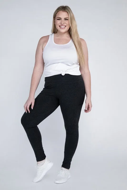Hi Curvy Plus Size Women Everyday Leggings with Pockets