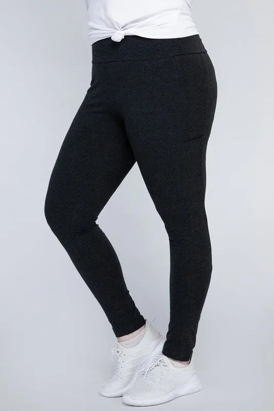 Hi Curvy Plus Size Women Everyday Leggings with Pockets