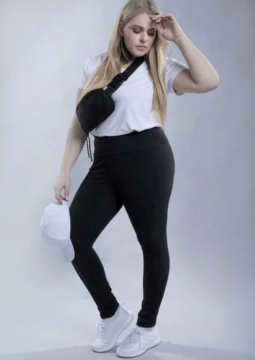 Hi Curvy Plus Size Women Everyday Leggings with Pockets