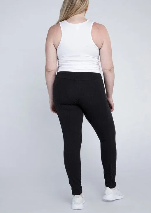 Hi Curvy Plus Size Women Everyday Leggings with Pockets