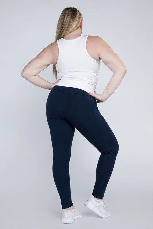 Hi Curvy Plus Size Women Everyday Leggings with Pockets