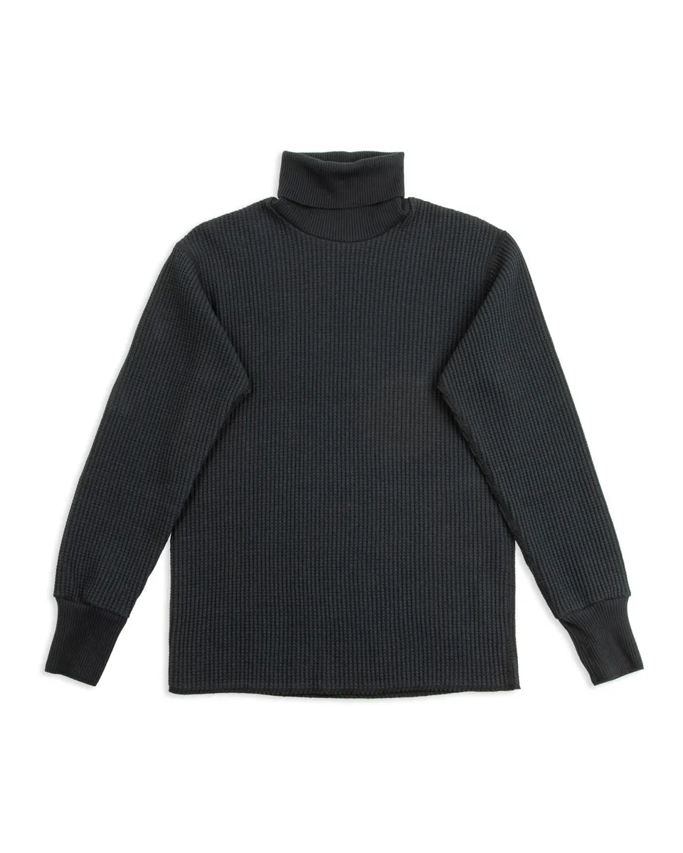 High Neck Thermal Shirt - Navy