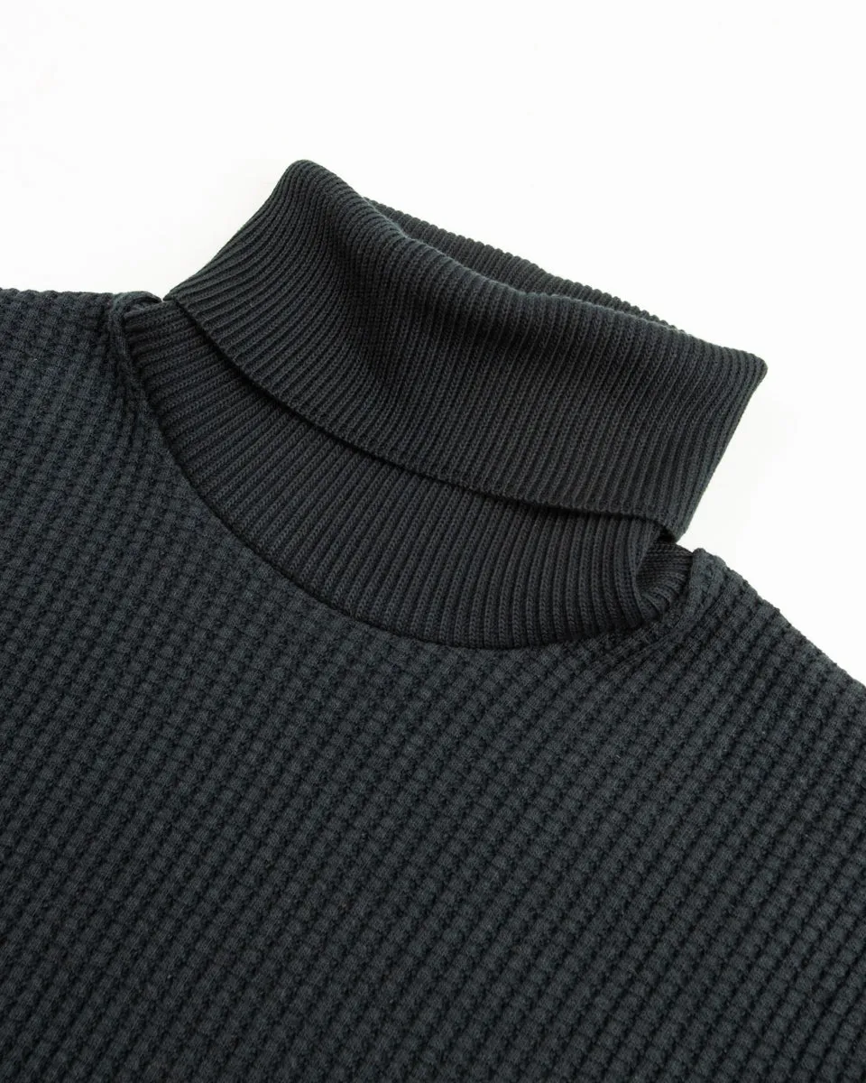 High Neck Thermal Shirt - Navy
