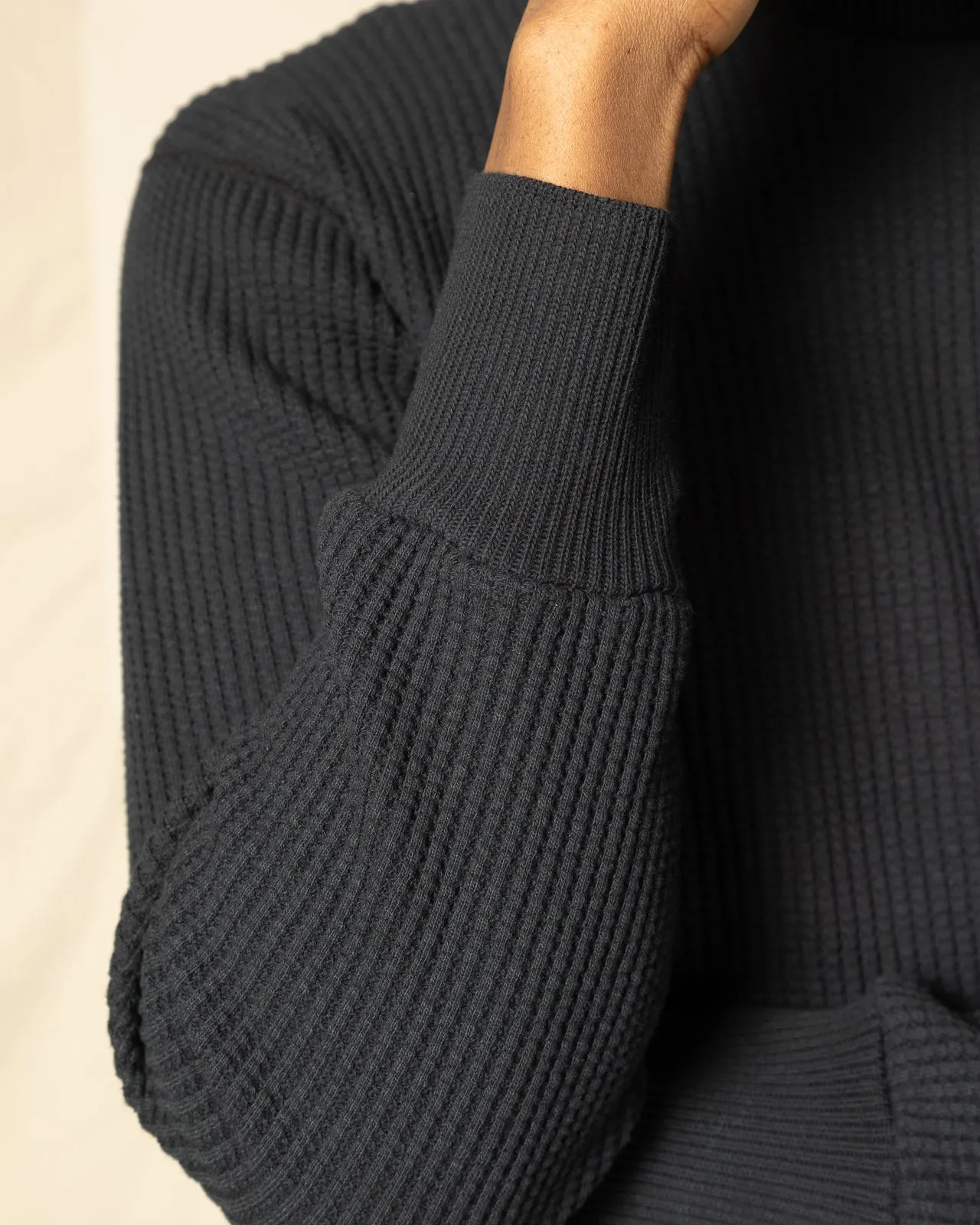 High Neck Thermal Shirt - Navy