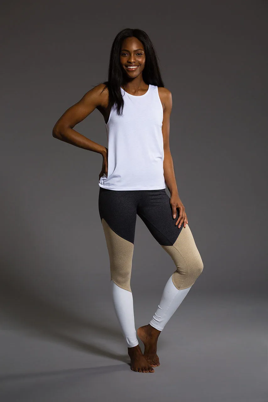 High Rise Track Legging - Taupe