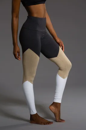 High Rise Track Legging - Taupe