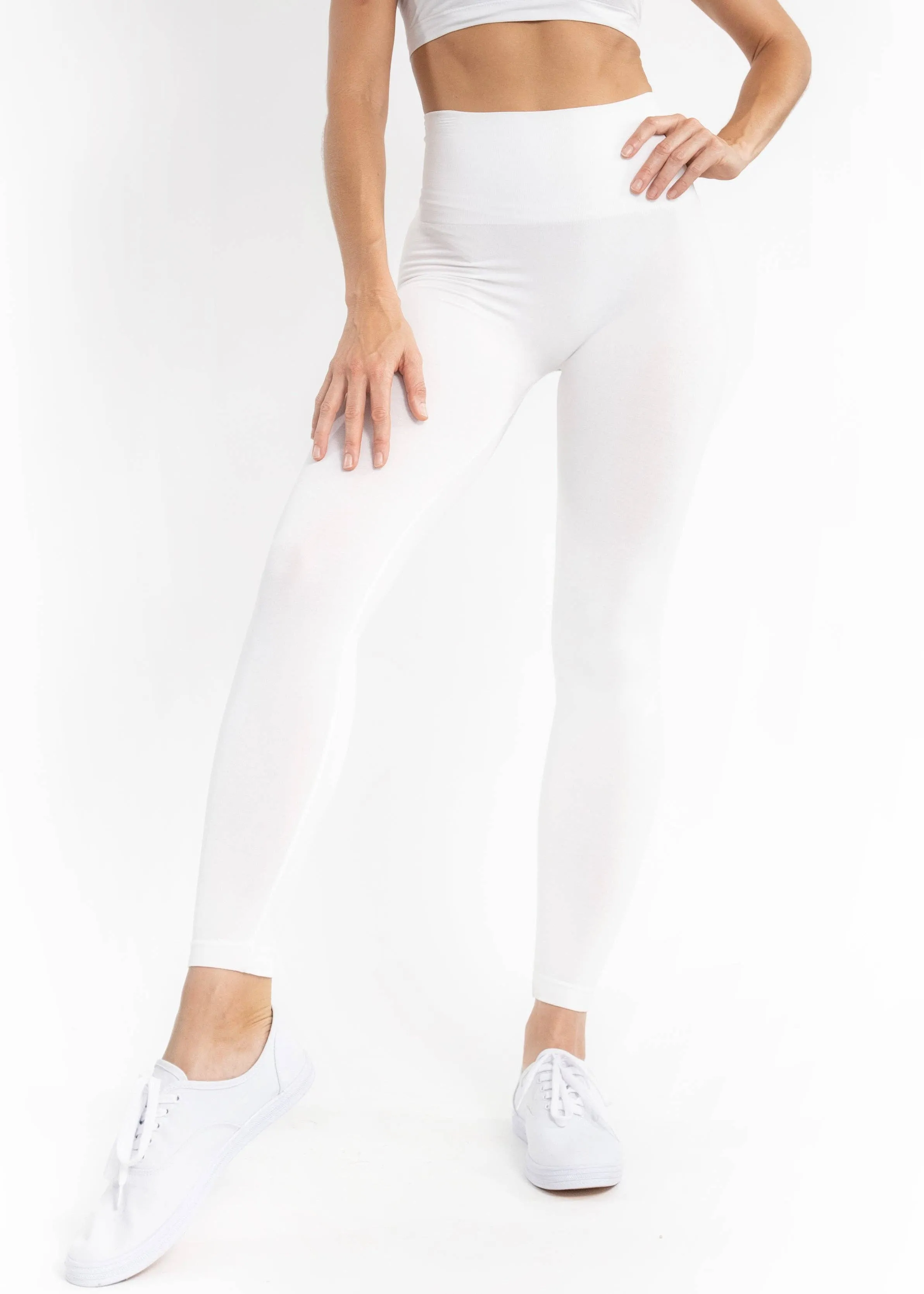 High-Waisted Leggings: EGGPLANT