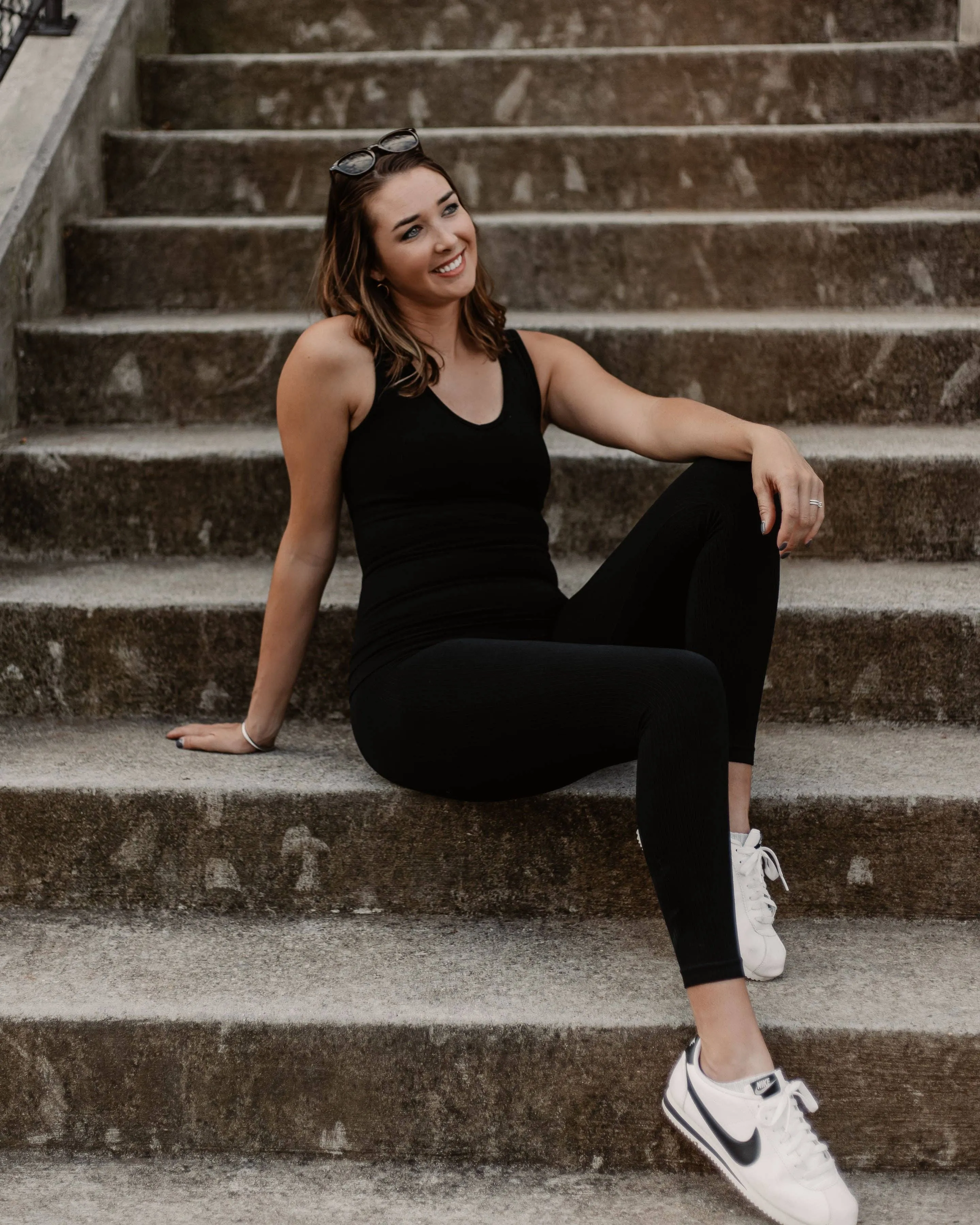 High-Waisted Leggings: EGGPLANT